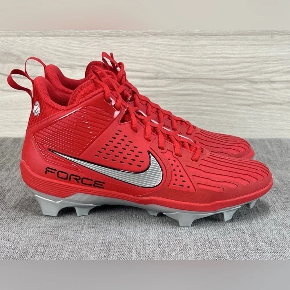 Men 11.5 Nike Force‎ Savage Pro 3 Football Cleats PE Ohio State Player Exclusive